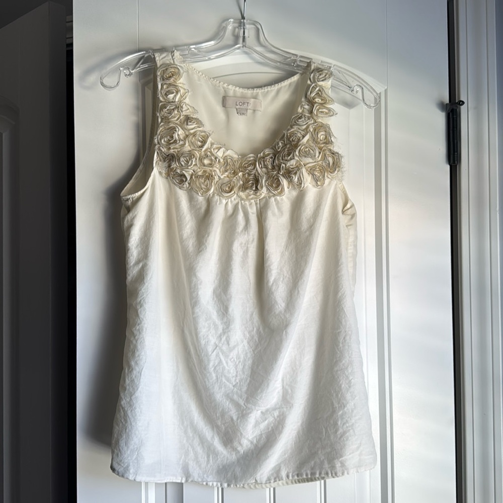 Loft Blouse with Floral Appliqués